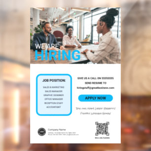 We Are Hiring Join Our Team Custom BUSINESS logo Window Cling