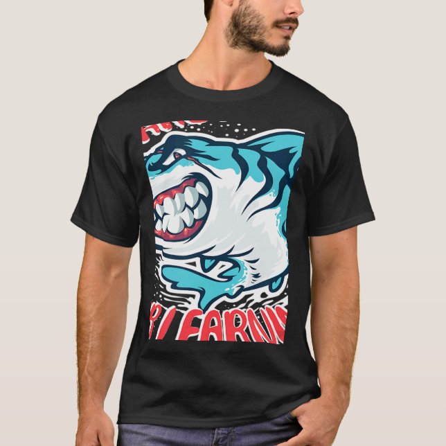We Are Hungry For Learning shark Design T-Shirt (Front)