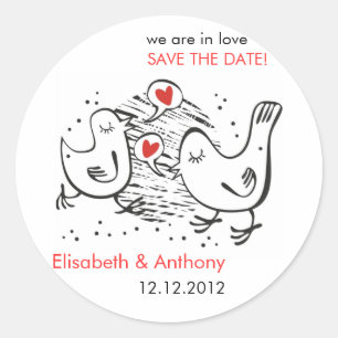 we are in love STD with cute birds Classic Round Sticker