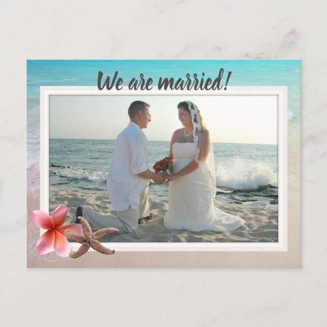 We are married photo marriage newlyweds postcard (Front)