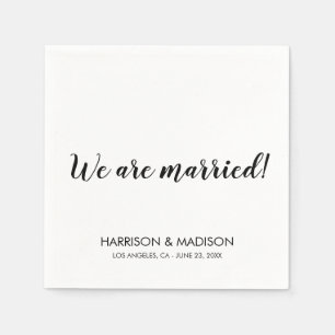 We are married stylish script modern wedding napkin