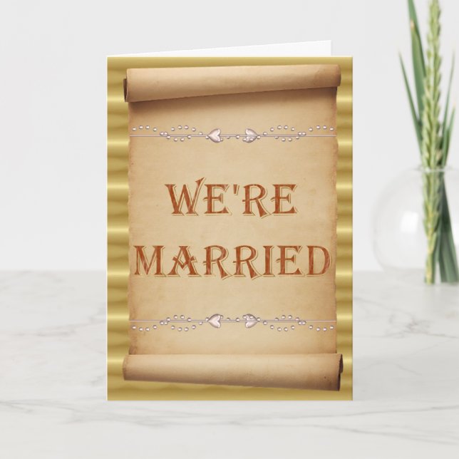 We are married We're married Just married announce Announcement (Front)