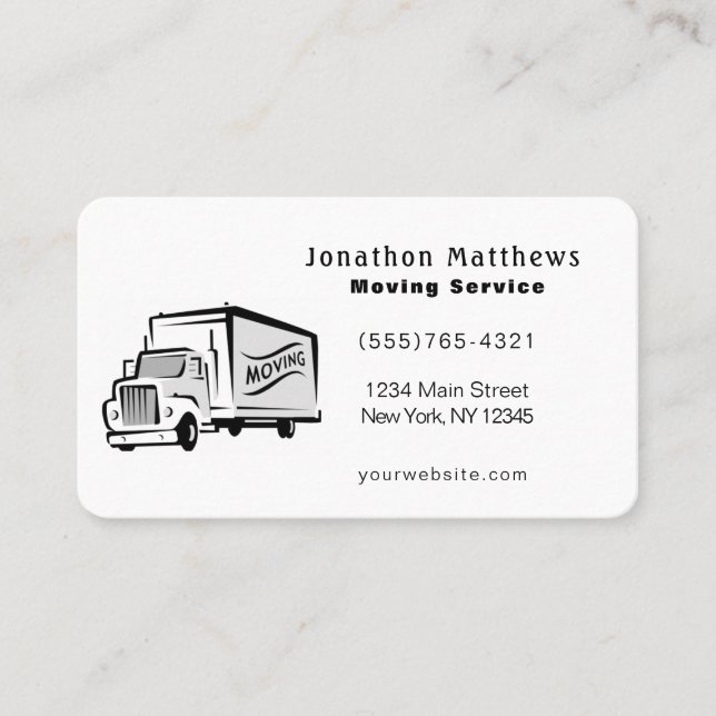 We Are Moving Company Service Business Card (Front)