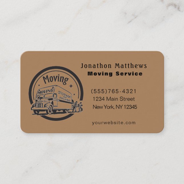 We Are Moving Company Service Business Card (Front)