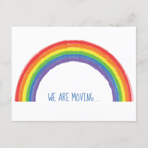 We Are Moving Rainbow Change of Address Moving Postcard