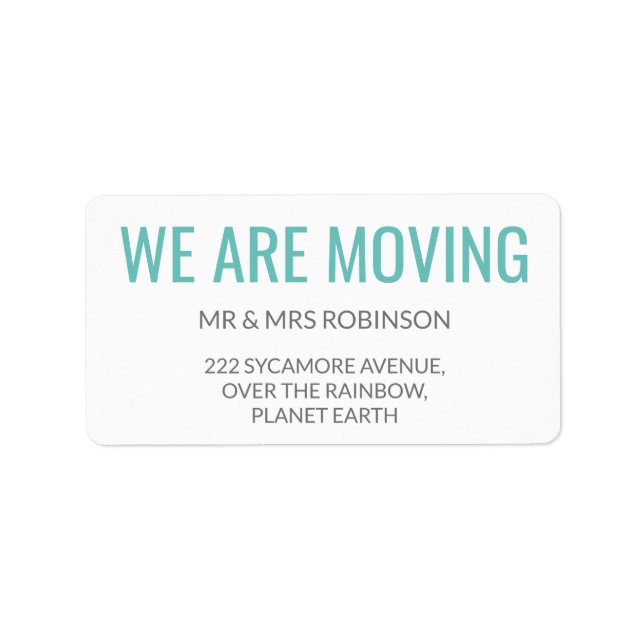 We Are Moving Simple Text Label (Front)