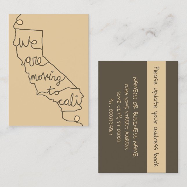 we are moving to cali business card (Front/Back)