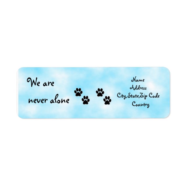 We are never alone-address label (Front)