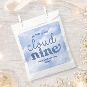 We Are On Cloud Nine Blue 9th Ninth Birthday Party Favour Bag