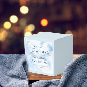 We Are On Cloud Nine Blue Boy Baby Shower Favor Box