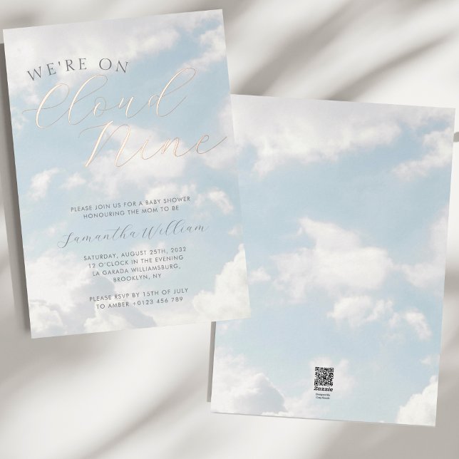 We Are On Cloud Nine Blue Clouds Baby Shower (Creator Uploaded)
