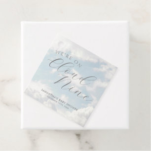 We Are On Cloud Nine Blue Clouds Baby Shower Favour Tags