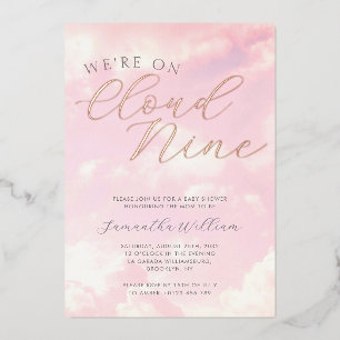 We Are On Cloud Nine Pink Clouds Baby Shower