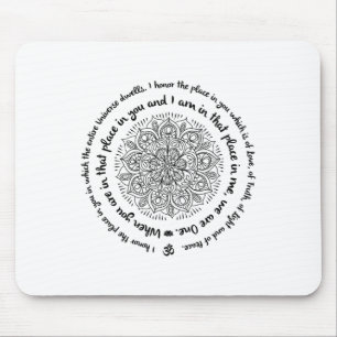 We Are One Namaste Happy Zen Yoga Meditation Manda Mouse Pad