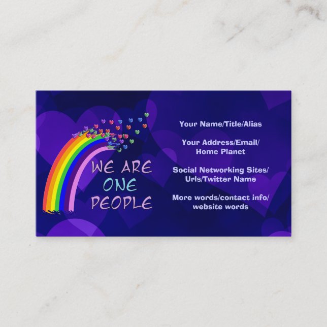 We Are One People Business Card (Front)