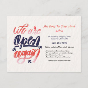 We Are Open Again Postcard