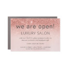 We Are Open Rose Gold Glitter Salon