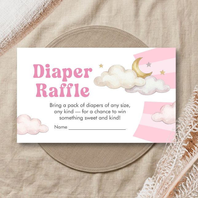 We are Over the Moon Baby Shower Diaper Raffle Enclosure Card (Over the Moon Baby Shower Diaper Raffle)