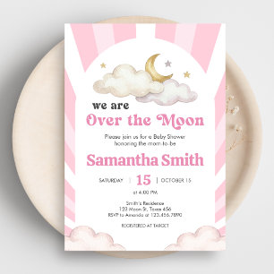 We are Over the Moon Baby Shower Invitation