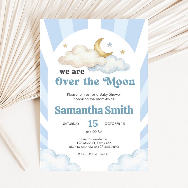 We are Over the Moon Baby Shower Invitation (Over the Moon Baby Shower Inviation)