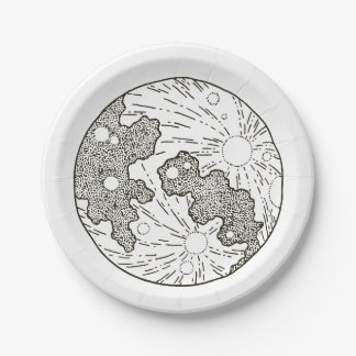 We Are Over The Moon Baby Shower Paper Plate