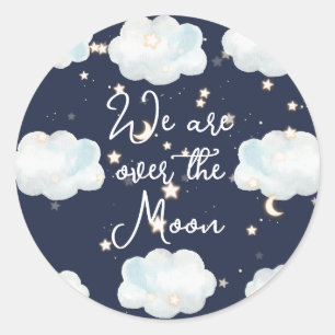 We Are Over The Moon Baby Shower Stickers