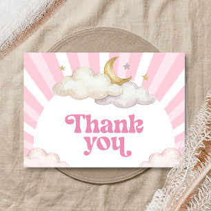 We are Over the Moon Baby Shower Thank You Card