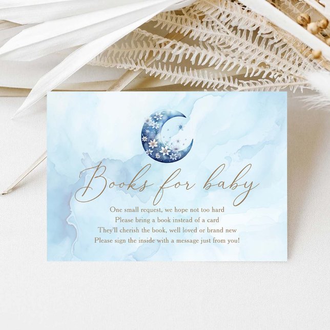 We Are Over The Moon Boy Shower Books For Baby Enclosure Card (Creator Uploaded)