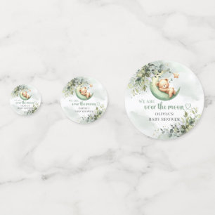 We are over the moon gender neutral teddy bear confetti
