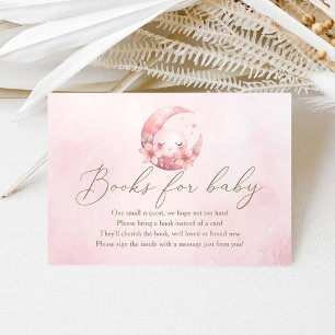 We Are Over The Moon Girl Shower Books For Baby Enclosure Card