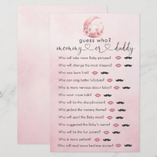 We Are Over The Moon Girl Shower "Guess Who" Game