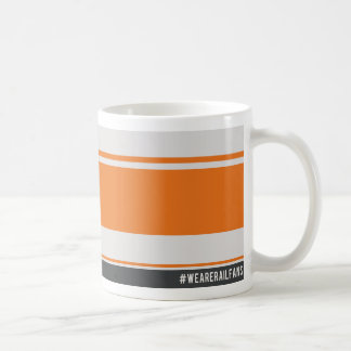 We Are Railfans orange and grey mug