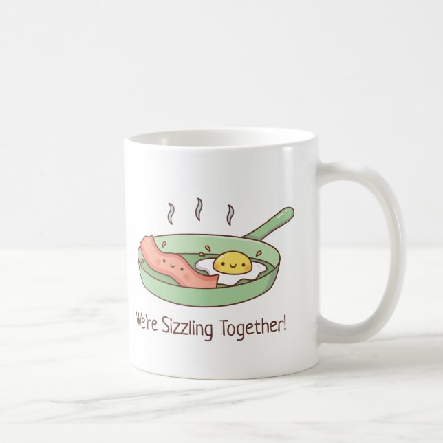 We Are Sizzling Together, Bacon and Egg Doodle Coffee Mug (Right)