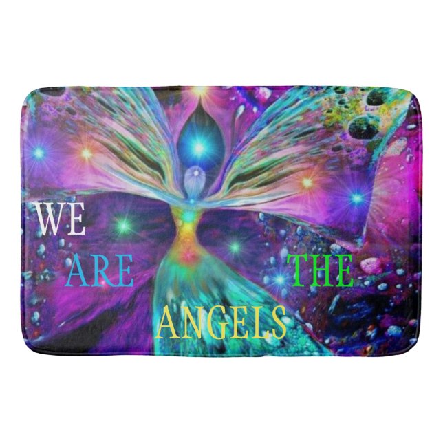WE ARE THE ANGELS  SHOWER CURTAIN BATH MAT (Front)