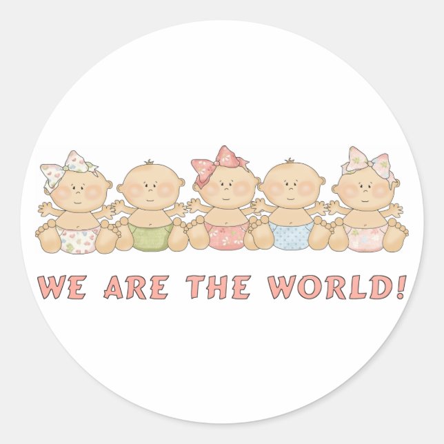 We are the World Babies Fun Stickers (Front)