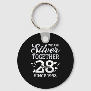We Are Together 28 Years Couple Anniversary Since Keychain