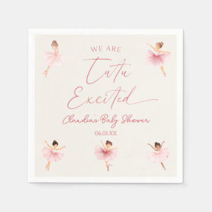 We Are Tutu Excited Ballerina Pink Baby Shower Napkin