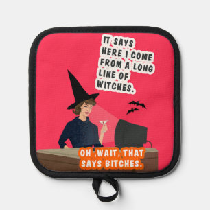 We are witches. pot holder