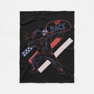 We Back To School American Flag Dabbing Boy Fleece Blanket