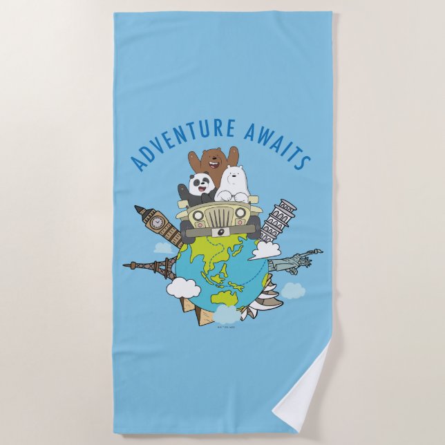 We Bare Bears - Adventure Awaits Beach Towel (Front)