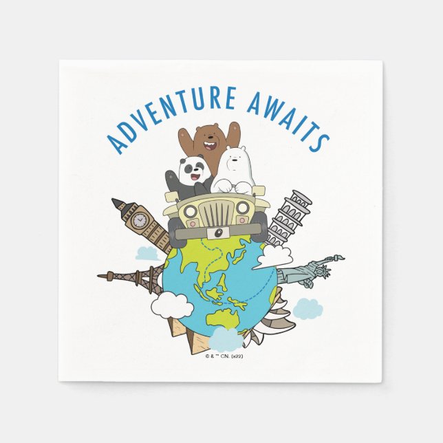 We Bare Bears - Adventure Awaits Napkin (Front)