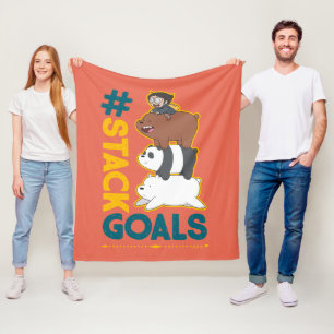 We Bare Bears and Chloe - #StackGoals Fleece Blanket