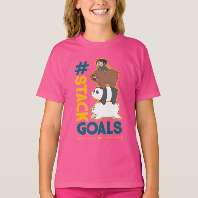 We Bare Bears and Chloe - #StackGoals T-Shirt (Front)