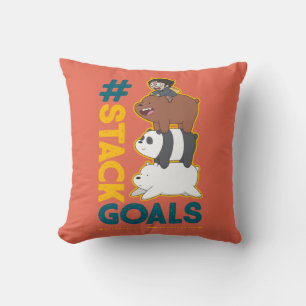 We Bare Bears and Chloe - #StackGoals Throw Pillow