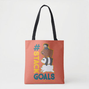 We Bare Bears and Chloe - #StackGoals Tote Bag