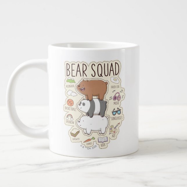 We Bare Bears - Bear Squad Journal Graphic Large Coffee Mug (Left)