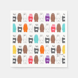 We Bare Bears Colorful Bear Pattern Napkin
