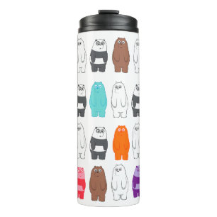 We Bare Bears Colorful Bear Pattern Thermal Tumbler