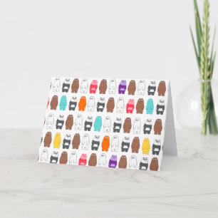 We Bare Bears Colourful Bear Pattern Card