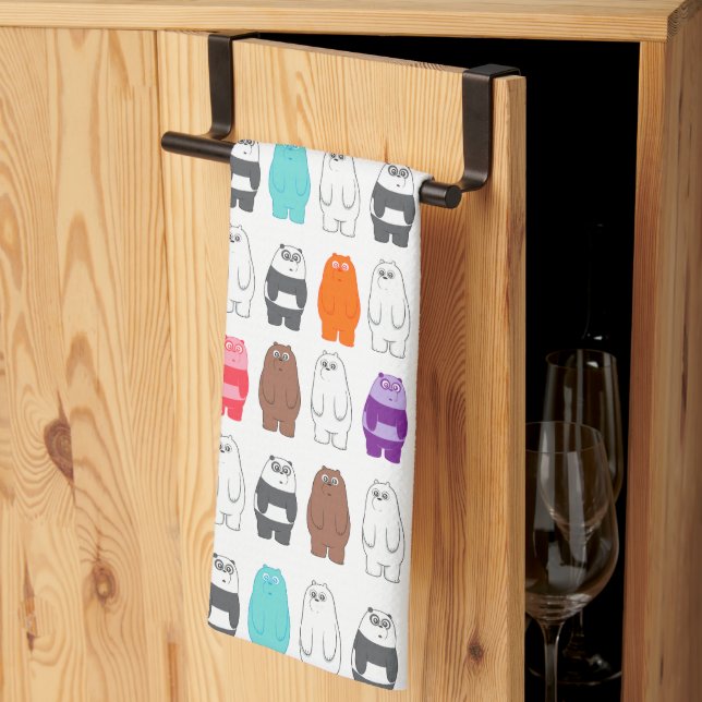 We Bare Bears Colourful Bear Pattern Kitchen Towel (Thirds Fold)